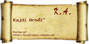 Kajdi Arnó névjegykártya
